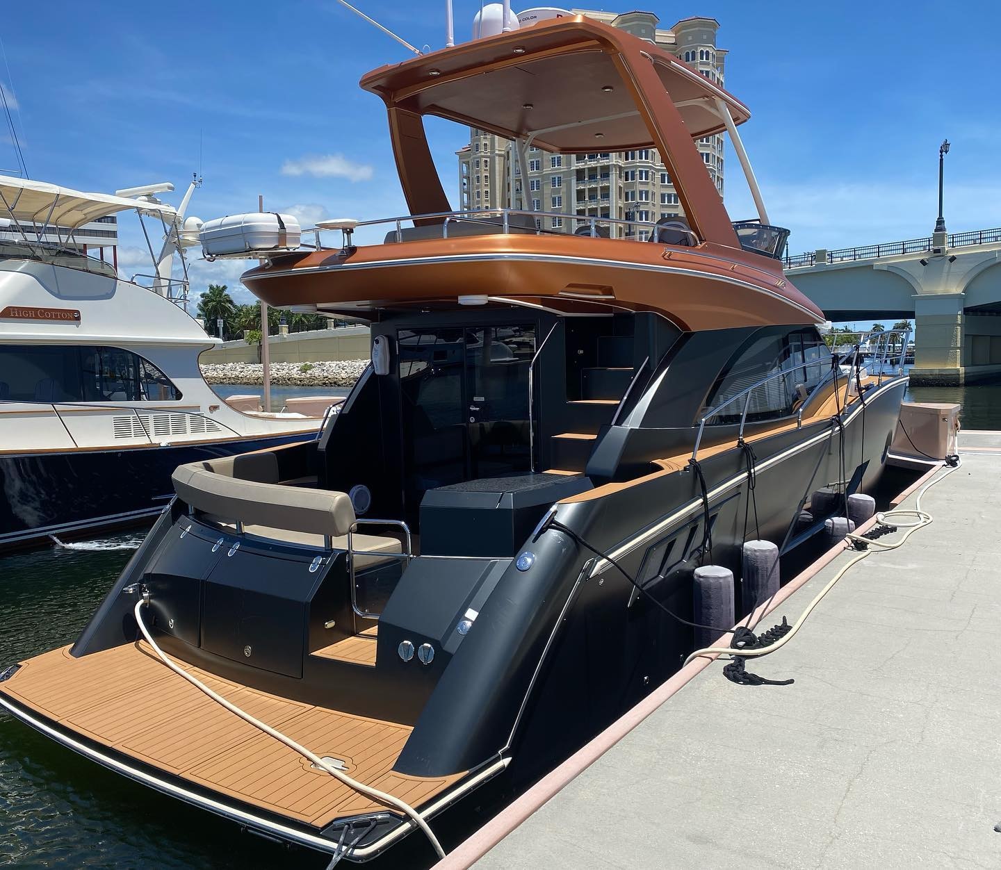 Custom boat wrap with bold color transition