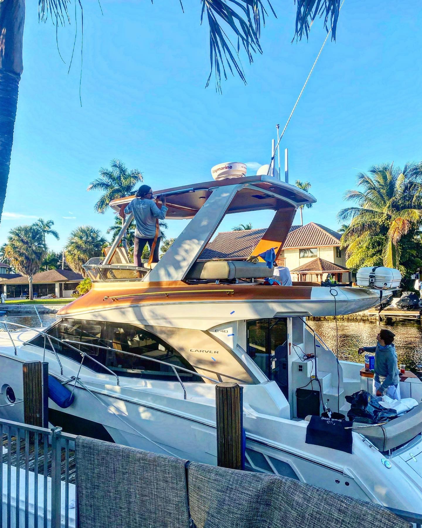 Professional boat wrapping service in South Florida